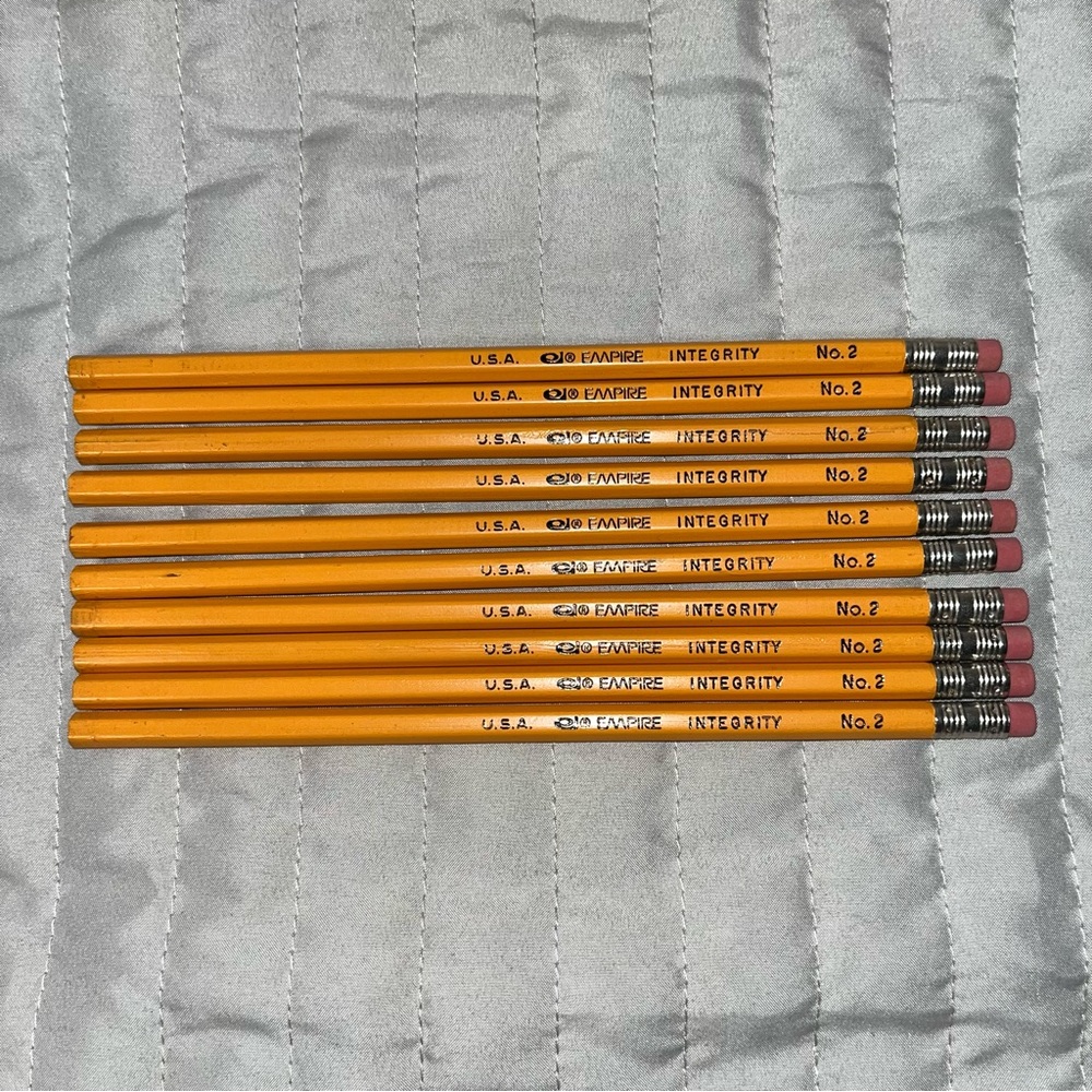 VTG Lot of 10 - #2 Empire Quality Lead Pencils Unsharpened Made in USA 1977 NOS